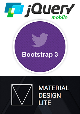 JQuery Mobile, Bootstrap 3, e MDL Google Material Design Lite